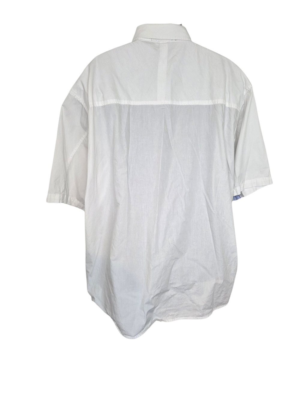 Le Jean Marithe Francois Girbaud Short-Sleeve Patchwork Button-Down Shirt - Picture 2 of 8
